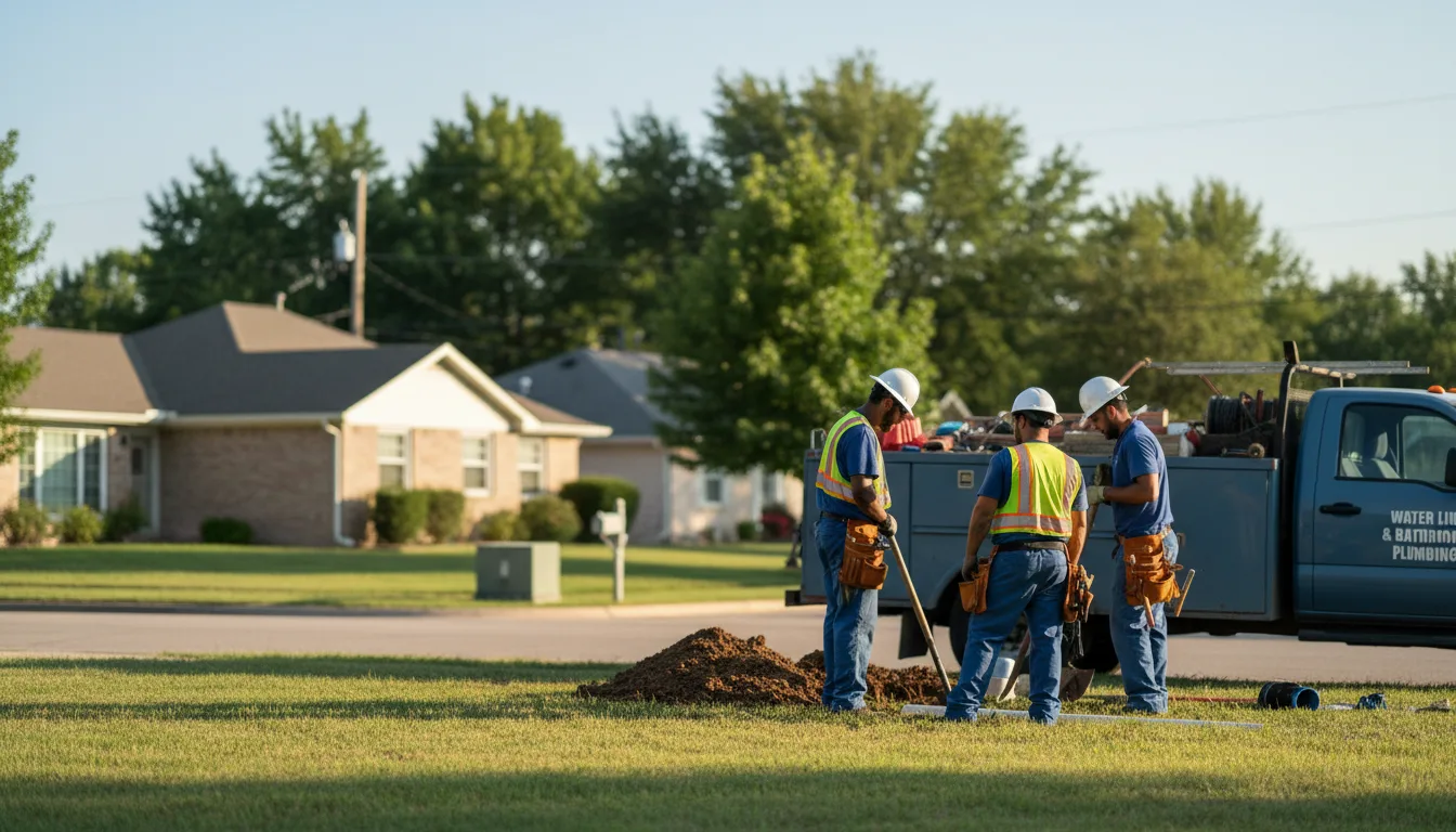 Residential water line and bathroom plumbing service in Fairfield, TX